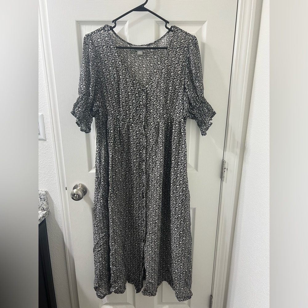April Cornell sheer button-up maxi dress